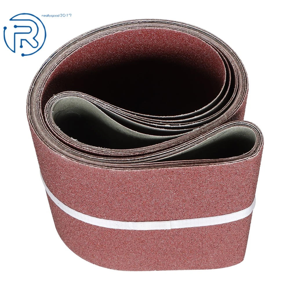 Set of 6 Sanding Belts for Belt Sander (6" × 48", 60-400 Grit)