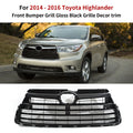 Gloss Black Front Bumper Upper Grille for Toyota Highlander (2014–2016)