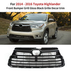 Gloss Black Front Bumper Upper Grille for Toyota Highlander (2014–2016)