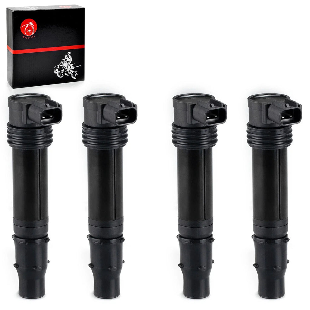 4Pcs Ignition Coils & Iridium Spark Plugs for Kawasaki ZX-6R (1995–2010)