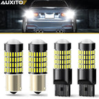 Set of 4 AUX 1156 3157 7443 PSX24W Reverse Light Canbus Backup Bulbs White