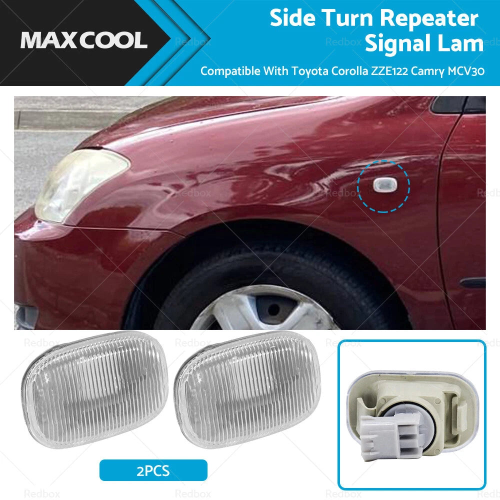 2X Side Turn Repeater Signal Lamp for Toyota Corolla ZZE122, Camry