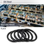 Set of 5 Oil Seal Rotary Shaft Seal Nitrile Rubber 92x110x10mm
