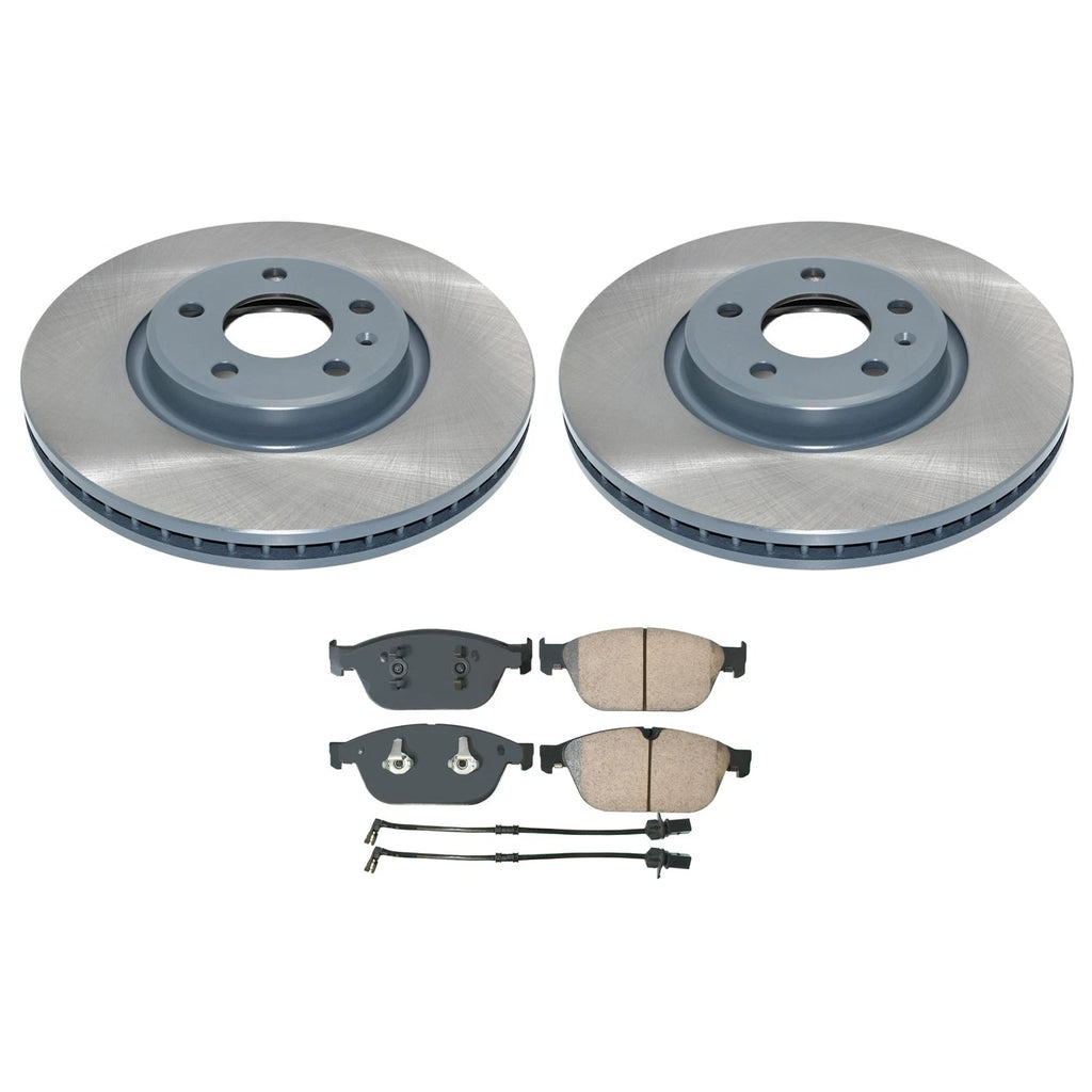 Set of 2 DuraGo Front Rotors & Akebono EURO Ceramic Pads for Audi Q5 (2009–2017)