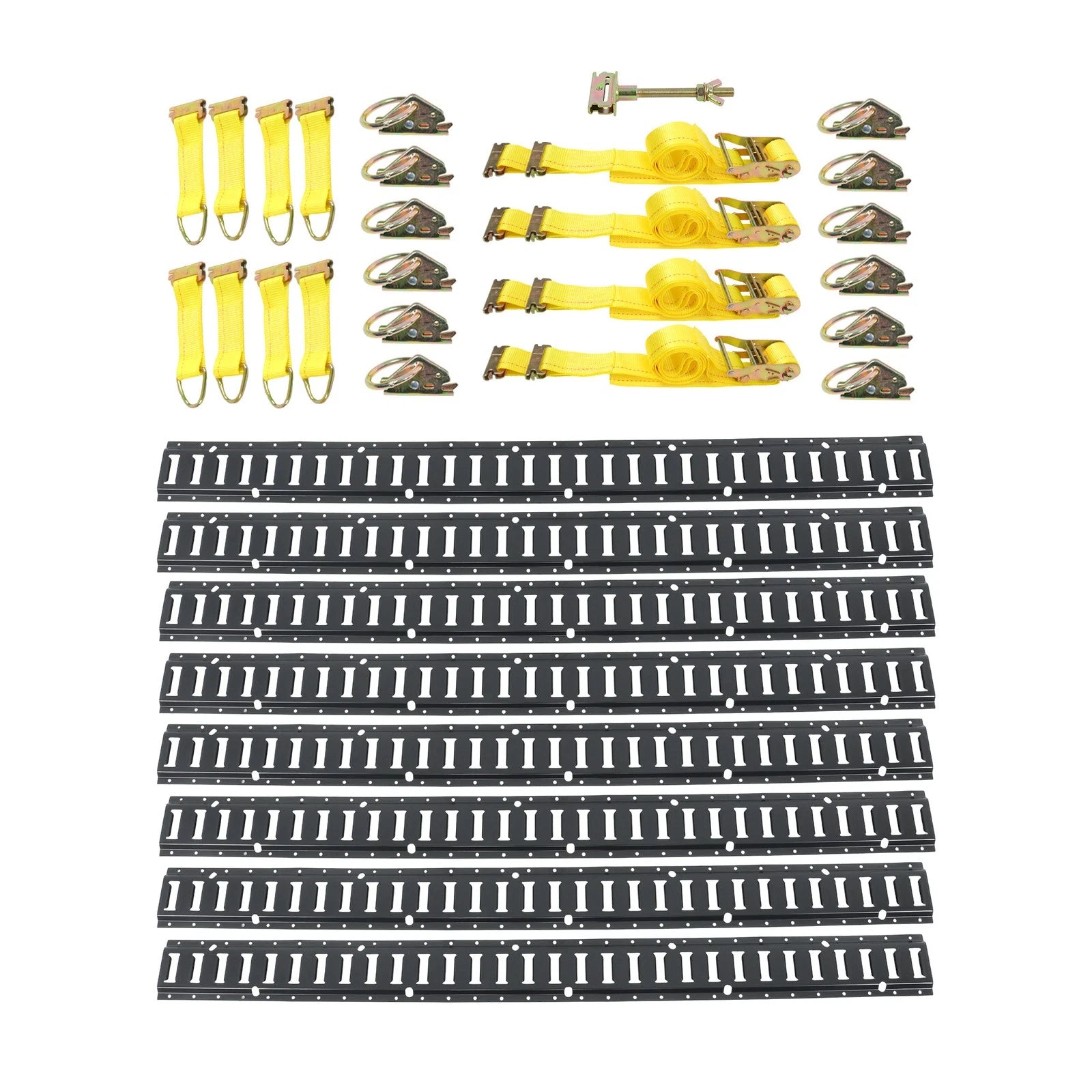 Set of 4 Heavy Duty E-Track Tie Down Straps for Multiple Vehicles