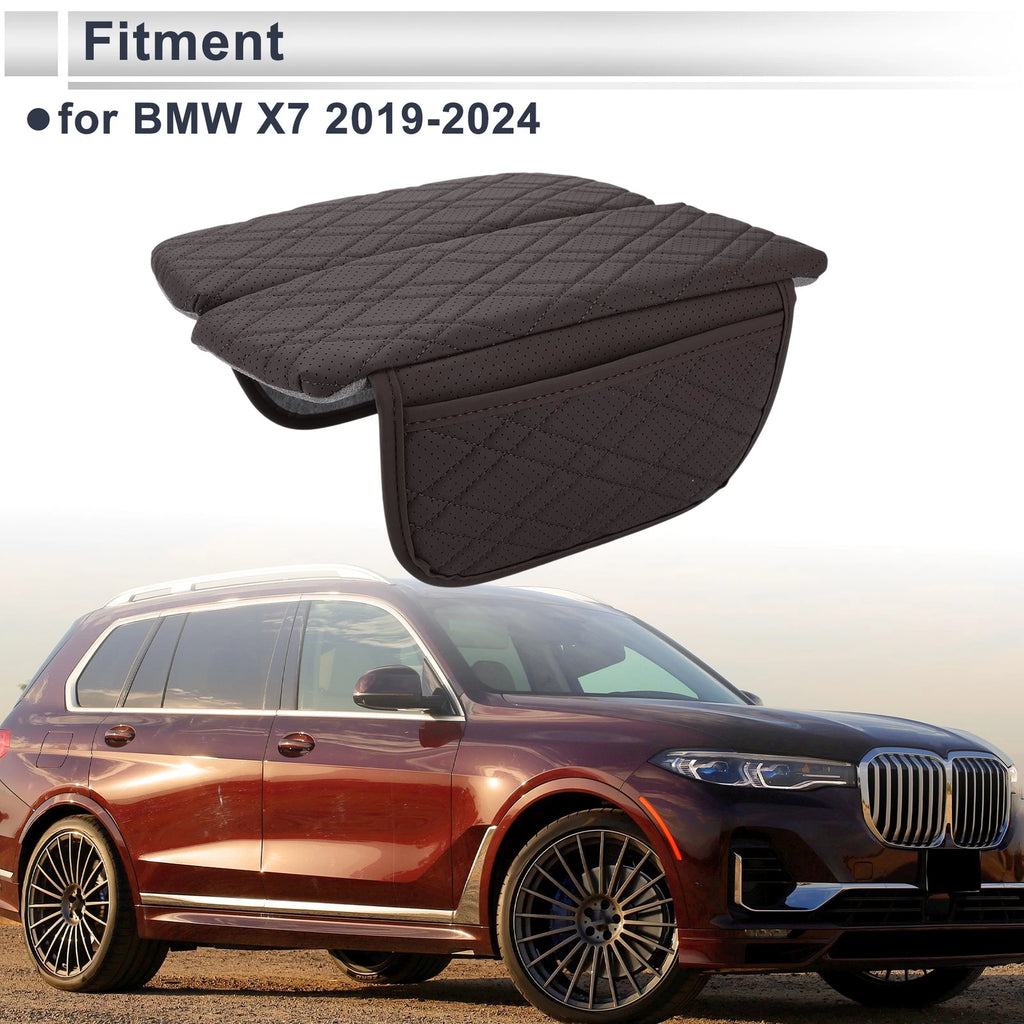 Center Console Cover with Storage Bag for BMW X7 (2019–2024) Dark Brown
