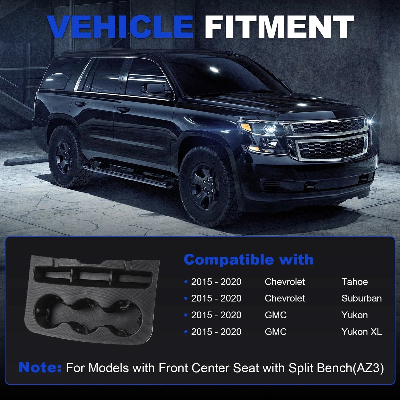 Cup Holder Liner for 2015-2018 Silverado Sierra (Holds 3 Cups)