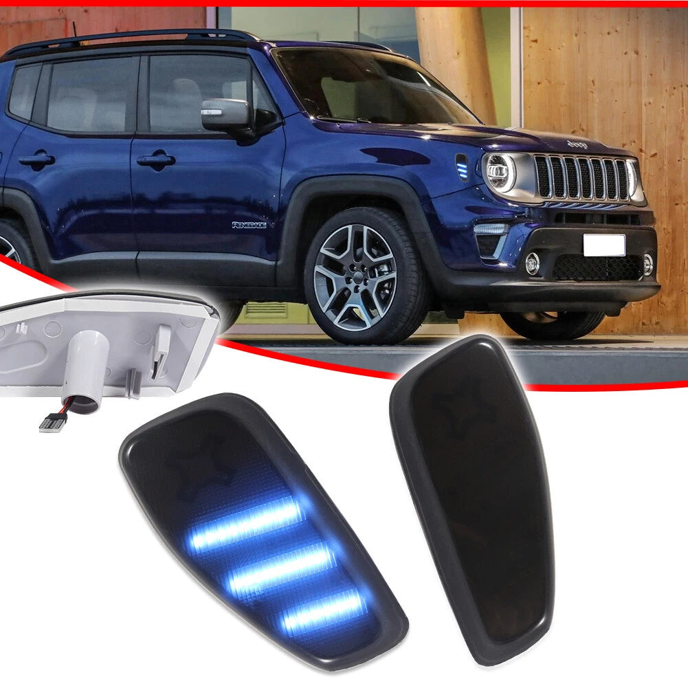 Ice Blue LED Side Marker Signal Lights Kit for Jeep Renegade (2015–Present)