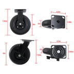 Set of 4 Heavy Duty 8-Inch Casters with Side Brakes 360° Swivel