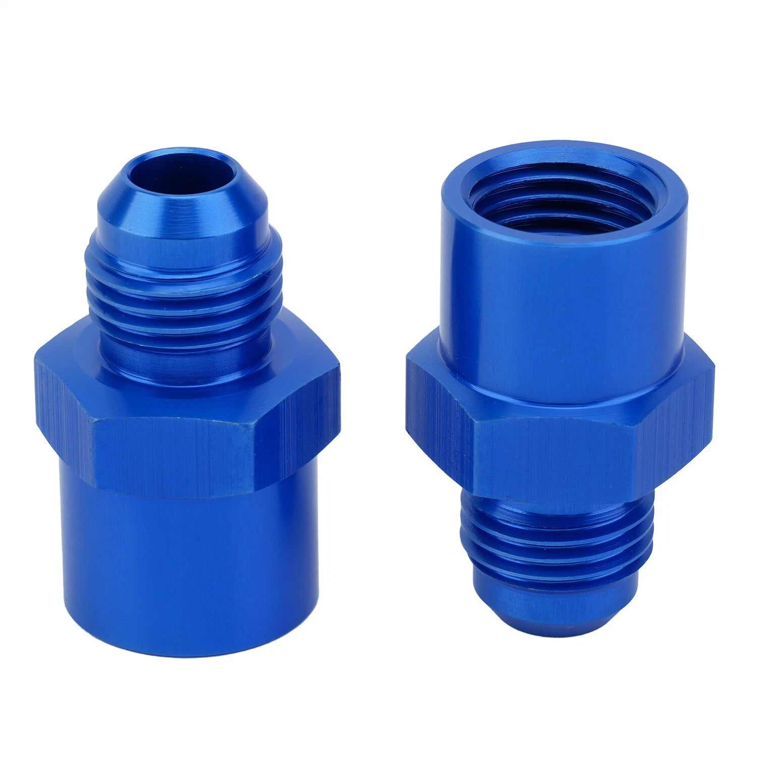 6AN Adapter Fitting Set for GM TBI Style Fuel Sending Unit (Metric O-Ring) Blue