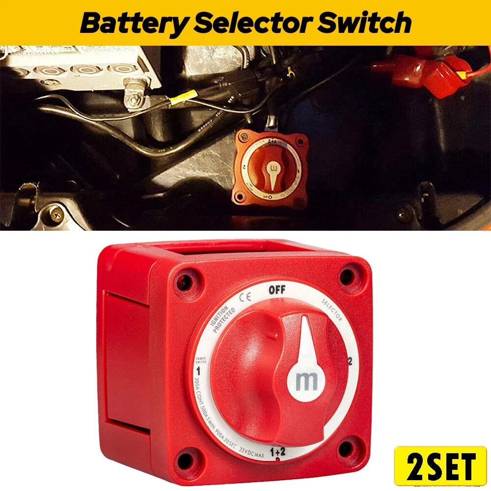 2X 300A Dual Battery Selector Switch 4 Position for Marine Boat