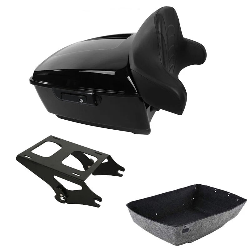 Black King Trunk Backrest Mount for Harley Touring Road Street Glide (2014–2026)