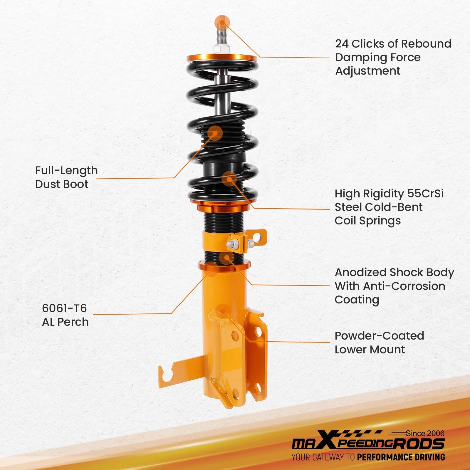 24 Way Adjustable Coilovers for Chevrolet Cruze (2009–2015)