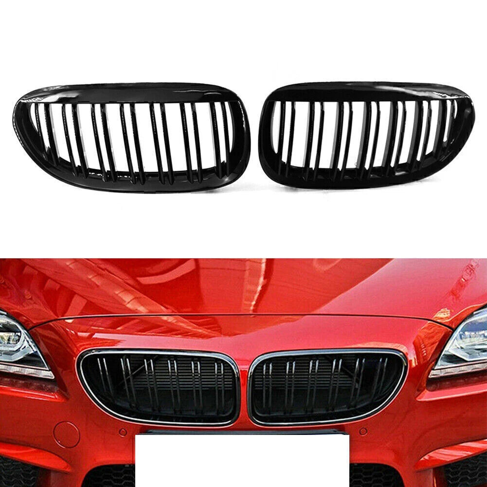 Glossy Black ABS Front Kidney Bumper Grille for BMW 650i M6 (2004–2010)