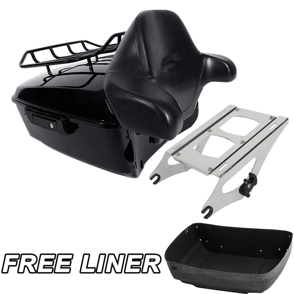 Trunk Mount Rack Backrest Pad for Harley Road Glide (2014–2026) Black