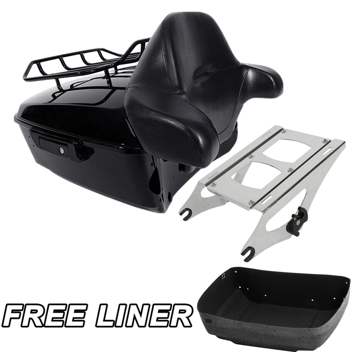 Trunk Mount Rack Backrest Pad for Harley Road Glide (2014–2026) Black