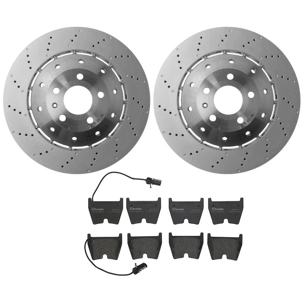 Front Brake Kit 365mm Disc Rotors & Low-Met Pads for Audi R8 (2007–2015)