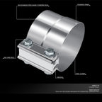 4" Lap Joint Exhaust Band Clamp for Universal Applications (T304 Stainless Steel)