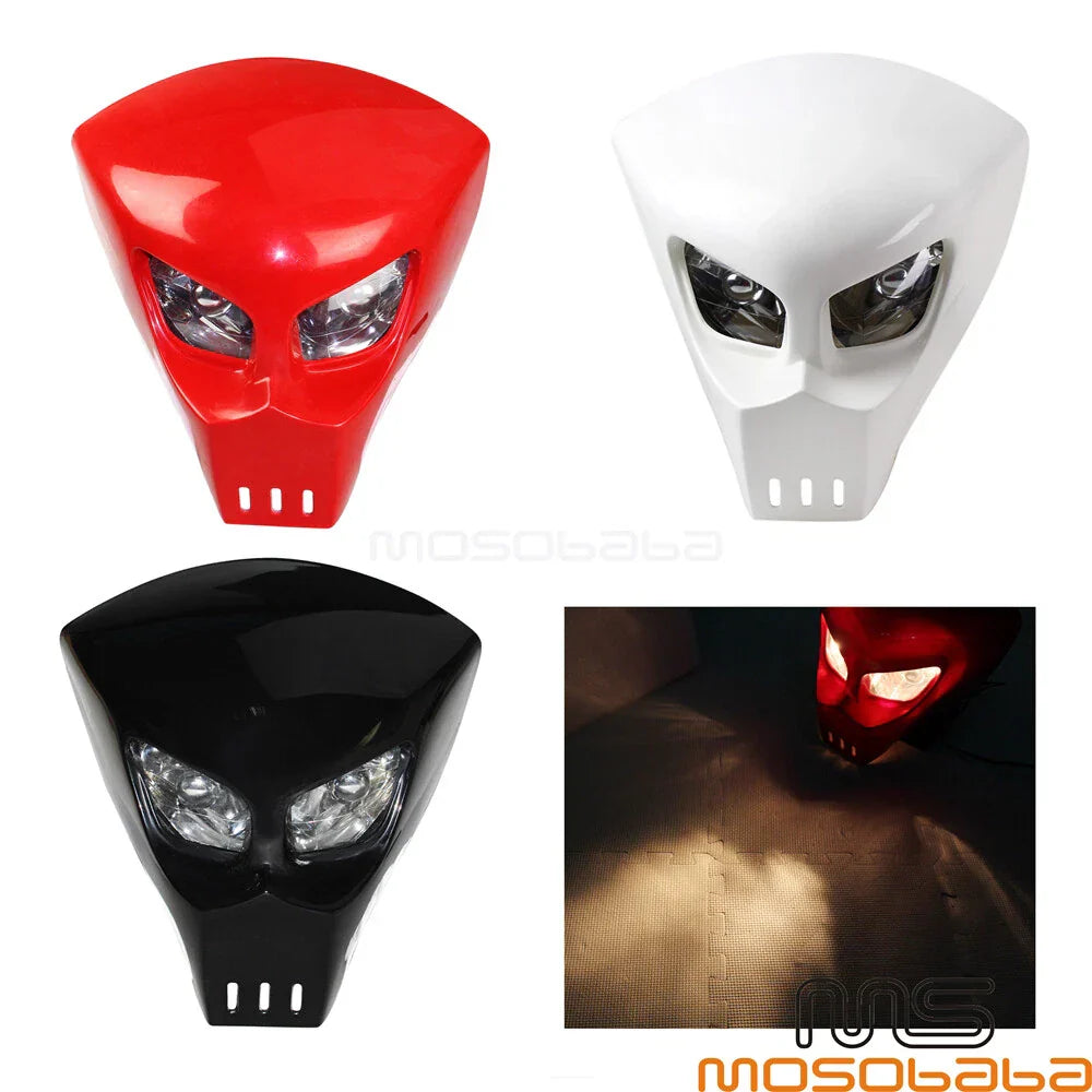 White Alien Headlight for Yamaha Project Bike Naked Motorcycle