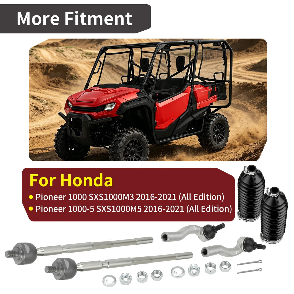 2X Tie Rod Ends Kit w/ Boot for Honda Pioneer 1000 1000-5 (2016–2021)