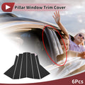 6 Pcs Door Pillar Window Trim for KIA Carens (2013–2019) Black