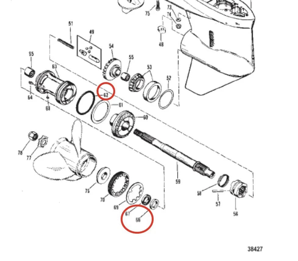 Seal Kit for Mercury Gearcase Lower Unit 30-125HP 3 & 4-CYL (26-76868, 26-70081)