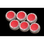 Chrome Slotted Cap Covers w/Red Carbon Fiber Inlay for 1997-2013 Corvette Manual