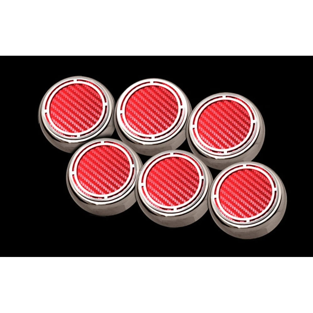 Chrome Slotted Cap Covers w/Red Carbon Fiber Inlay for 1997-2013 Corvette Manual