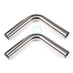 2X 3" 76mm 90 Degree T-304 Stainless Steel Exhaust Tube Bend Piping