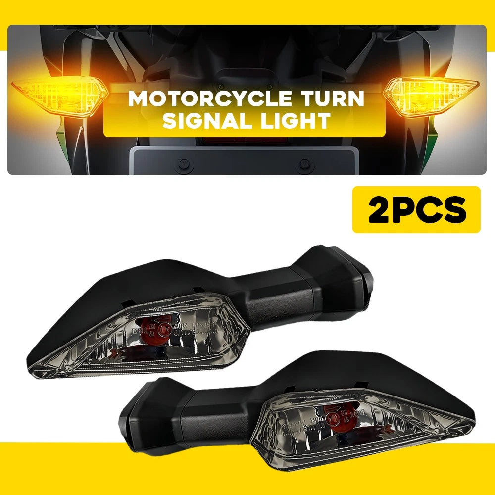 Pair Turn Signal Lamps Amber for Kawasaki Ninja 250 300 Z650 Z900 (2013–2023)