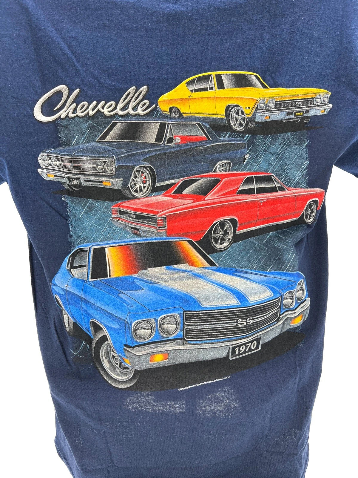Navy Blue T-Shirt Bowtie Chevy Chevelle Script Logo for Chevrolet (1970–1972)