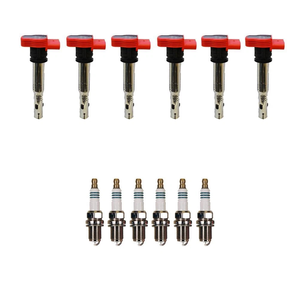Set of 6 Ignition Coils & 6 Iridium Spark Plugs for Porsche VW V6