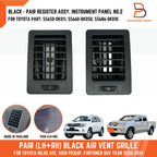 BLACK  LH+RH AIR A/C VENT GRILLES for TOYOTA HILUX UTE VIGO (2005-2014)