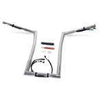 Chrome 14" Rise Prewired 1.25" Hanger Handlebar for Harley Road King (2014–2015)