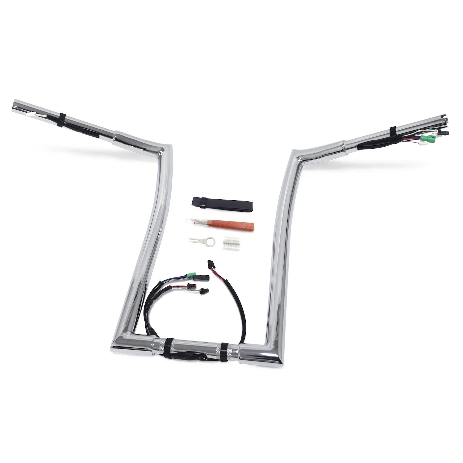 Chrome 14" Rise Prewired 1.25" Hanger Handlebar for Harley Road King (2014–2015)