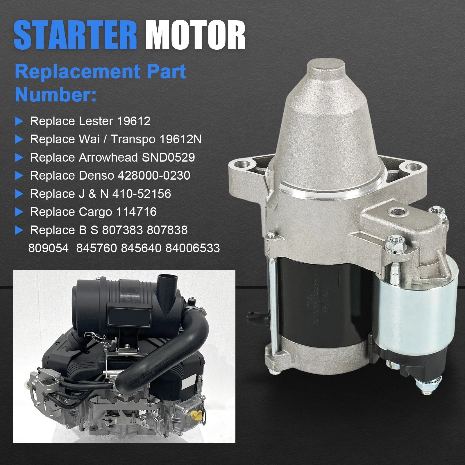 Starter Motor for BS Vanguard V-Twin (1960-1970)