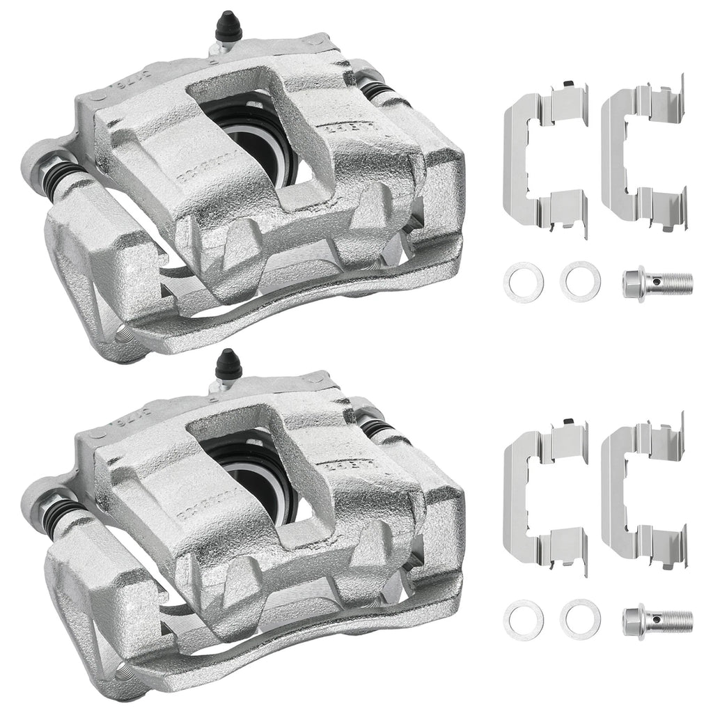 Pair Front Brake Calipers w/ Bracket for Hyundai Sonata (2012–2015)