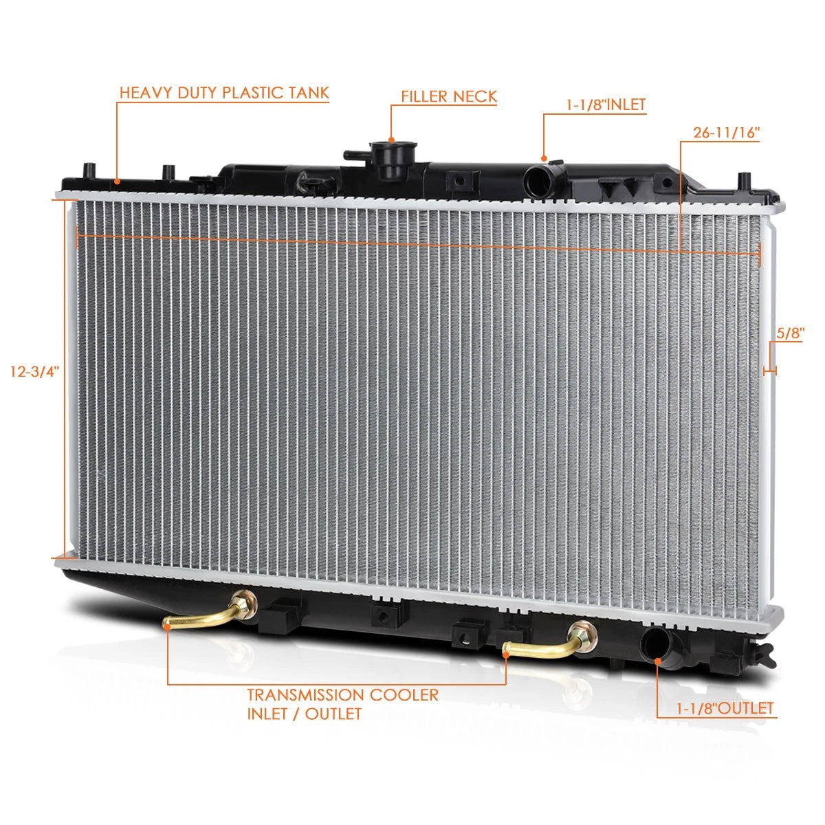 OE Replacement Aluminum Core Radiator for Honda Civic/CRX (1988–1991) DPI-886