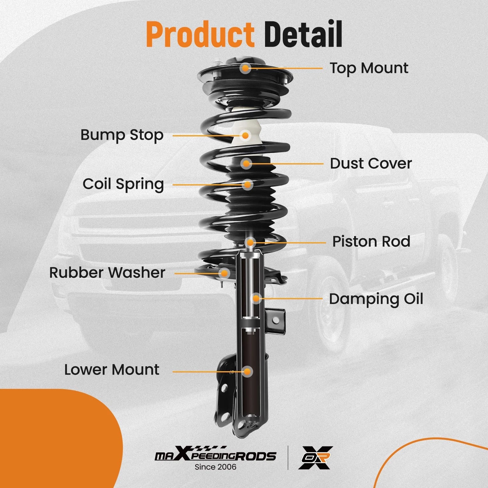2X Front Complete Shocks Struts for Chevy Equinox GMC Terrain (2010-2017)