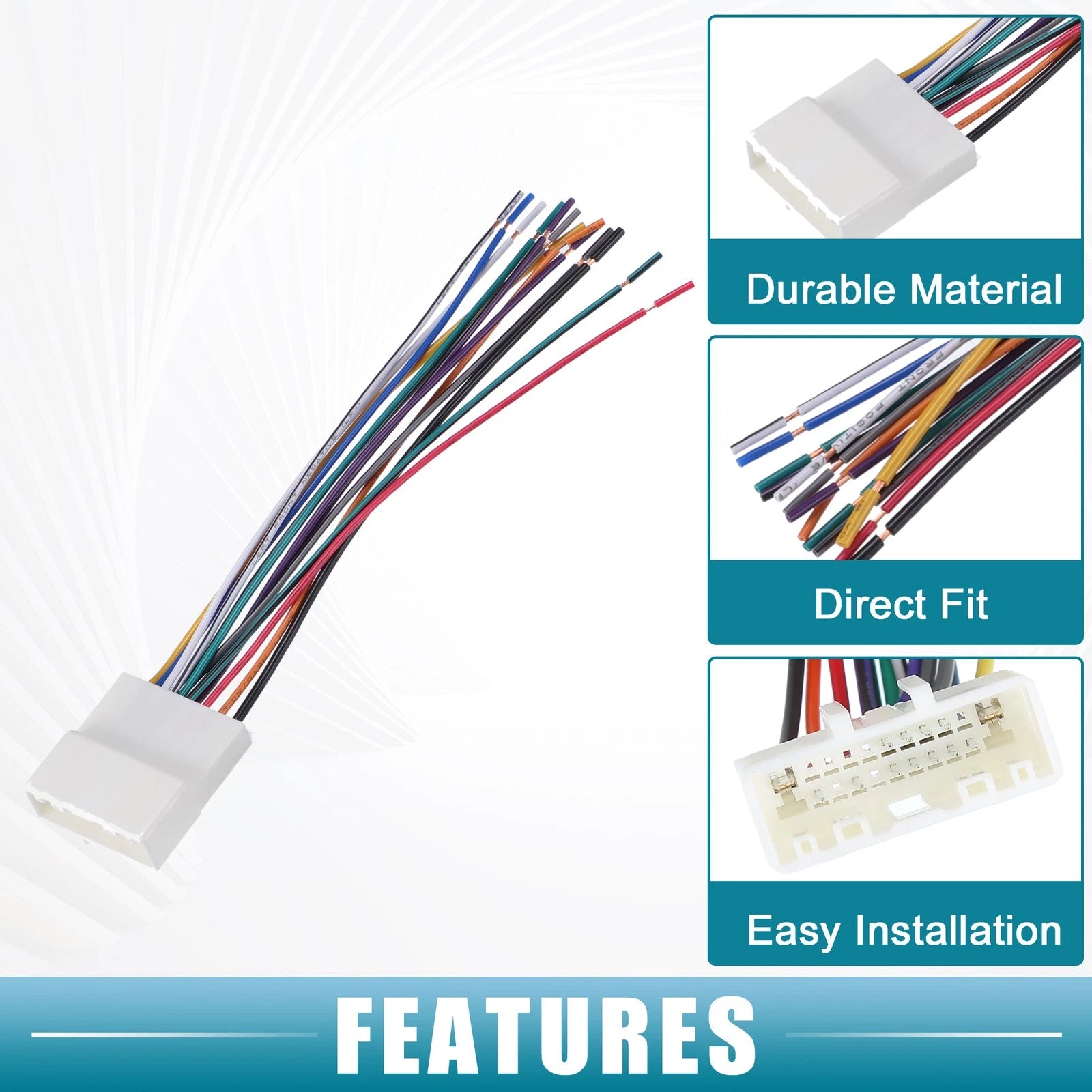 Set of 1 Car Stereo Wiring Harness with Antenna Adapter for Nissan 