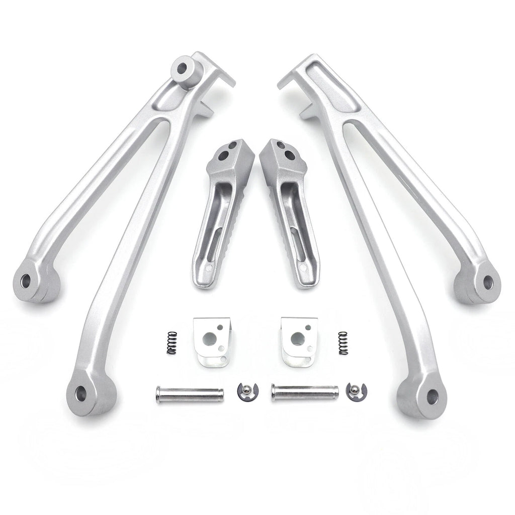Silver Rear Passenger Foot Pegs & Brackets for BMW S1000RR (2010–2018)
