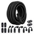 10AN Nylon Braided Fuel Line Hose Fitting Kit for CPE (20FT, Black)