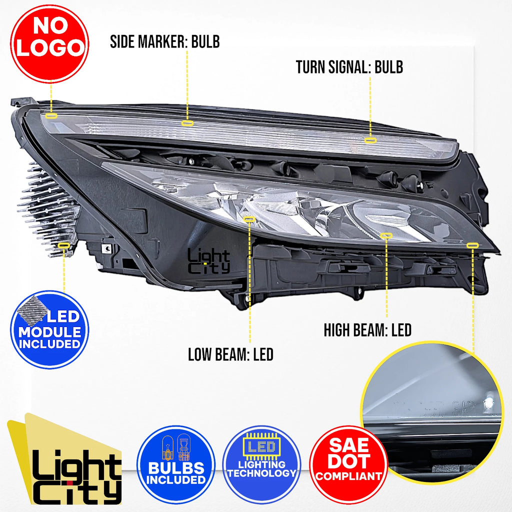 Set of 2 LED Reflector Headlights for Chevy Equinox LS (2022–2024)
