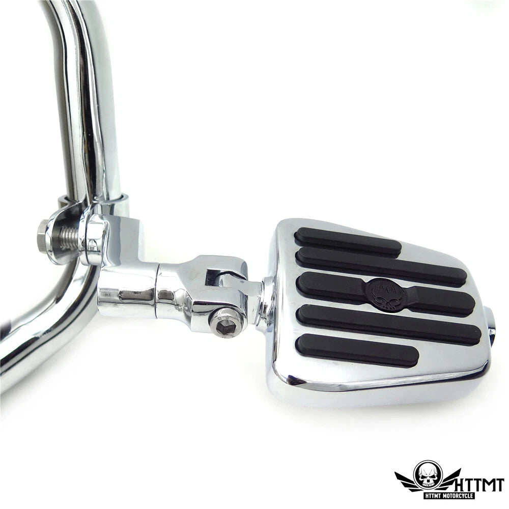 Chrome 25mm Angry Skull Foot Peg Kit for Harley Sportster Touring Dyna