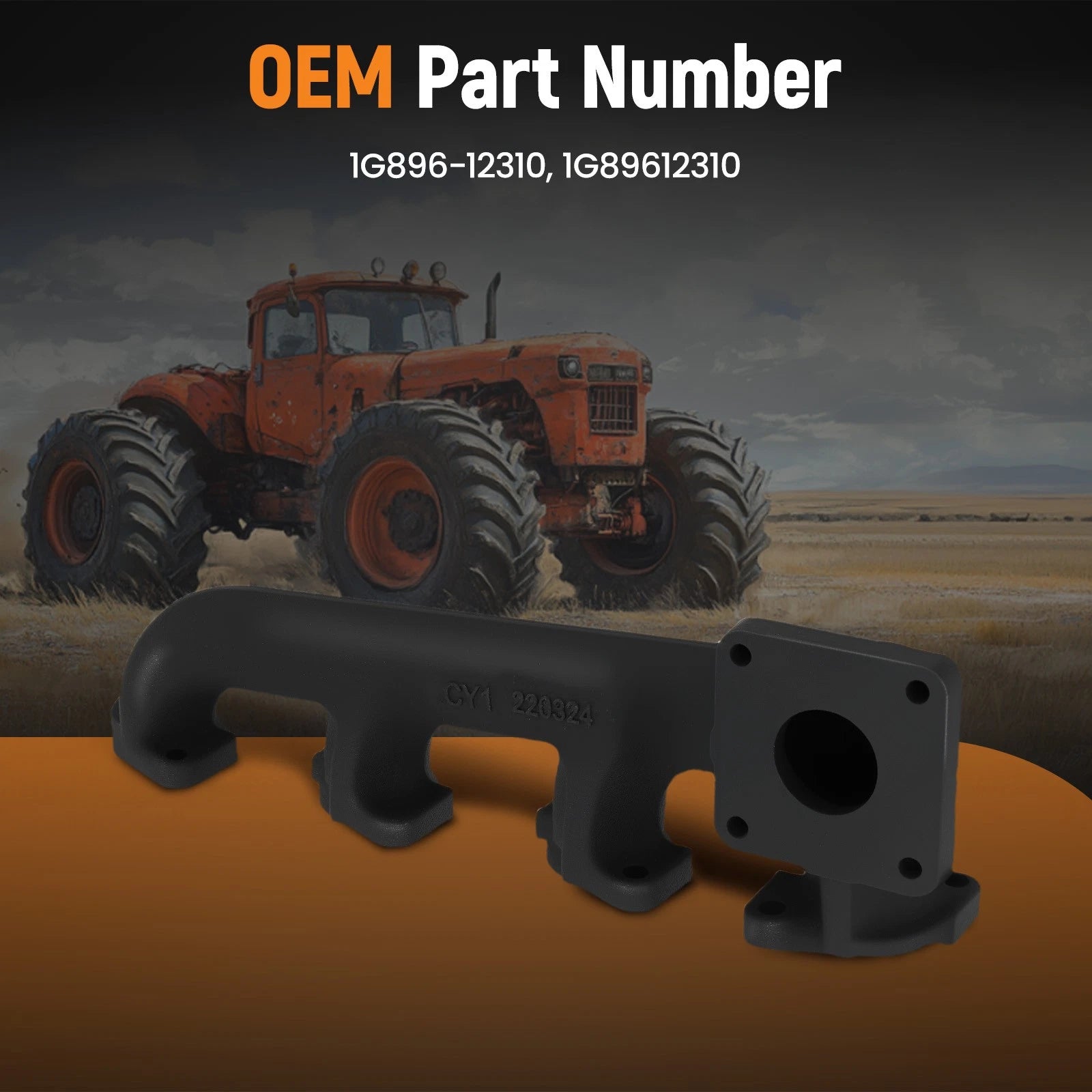 Exhaust Manifold for Kubota L3940 L4240 L4740 (V2203 V2403) 1G896-12310