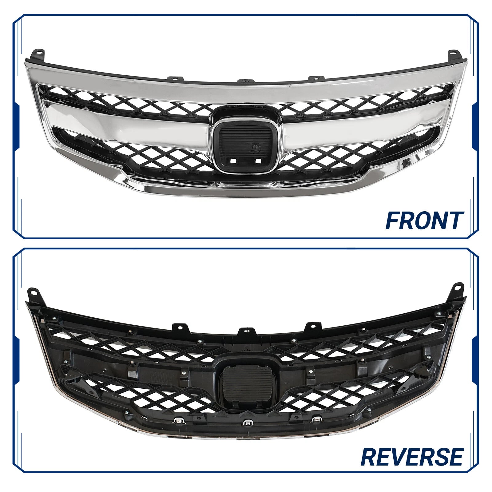 Chrome Front Upper Grille for Honda Accord Sedan (2011–2012)