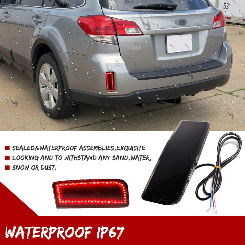Smoked Rear Bumper Reflector LED Tail Lights for Subaru Outback (2010–2014)