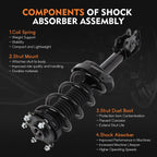 Set of 2 Complete Struts Shocks Springs for Honda CR-V (2007-2014)
