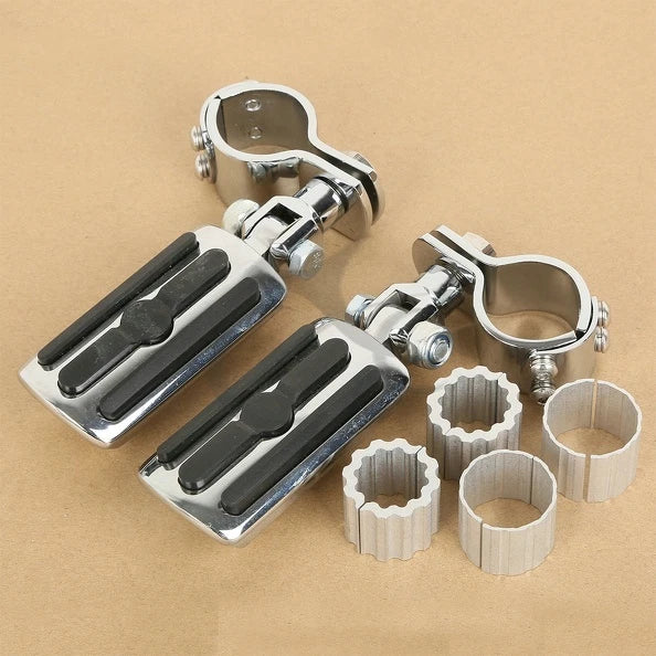Set of 4 Adjustable Chrome Footpeg Clamps for Harley Sportster XL