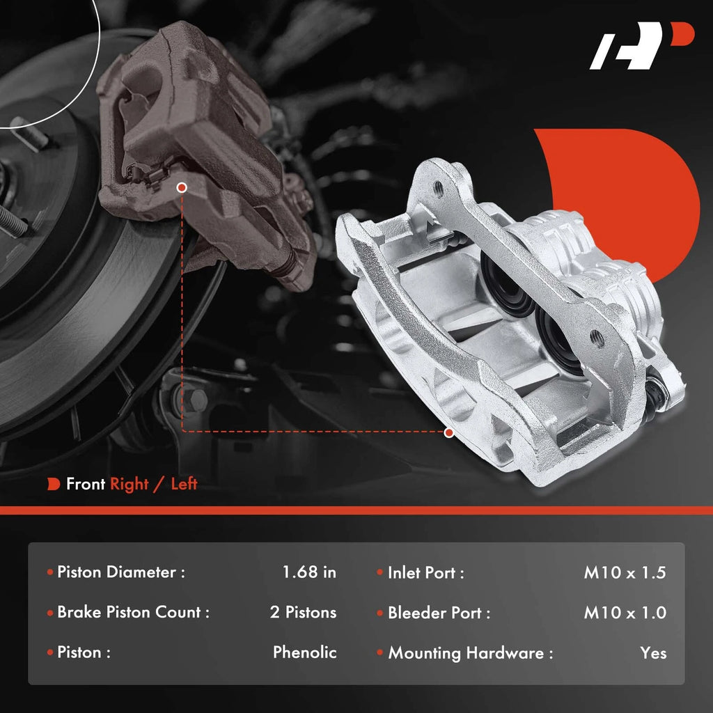 2X Front Disc Brake Caliper w/ Bracket for Ford Mustang (2005-2014)